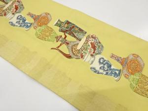 アンティーク　壺に水差模様織り出し袋帯（材料）